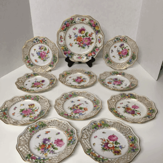 Dresden Reticulated Dessert Plate Set