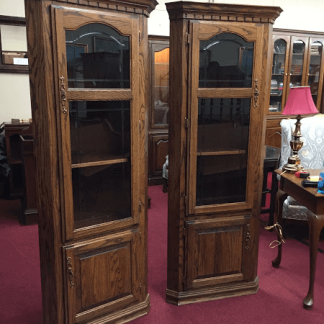 Vintage Oak Corner Cabinets