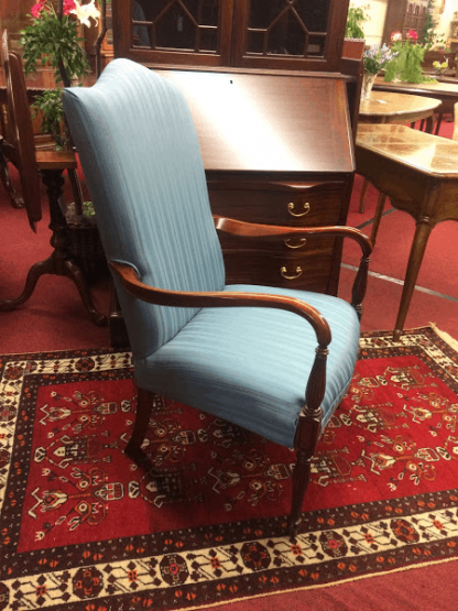 Blue Upholstered Arm Chair