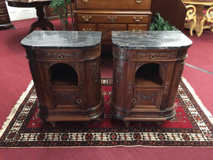 Antique European Marble Top Nightstands