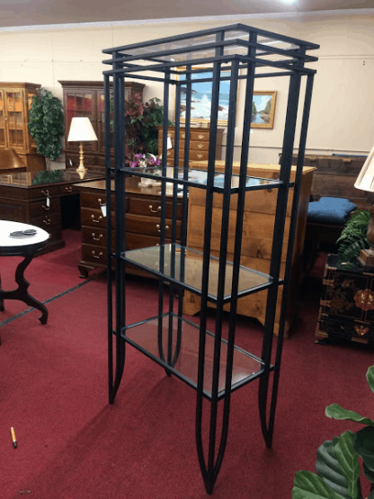 Vintage Metal and Glass Shelf