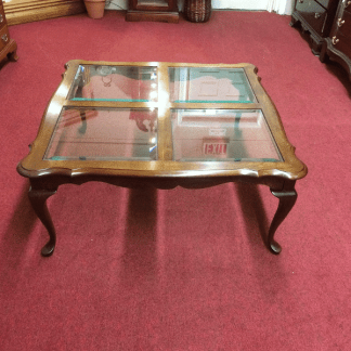 Vintage Cherry and Glass Coffee Table