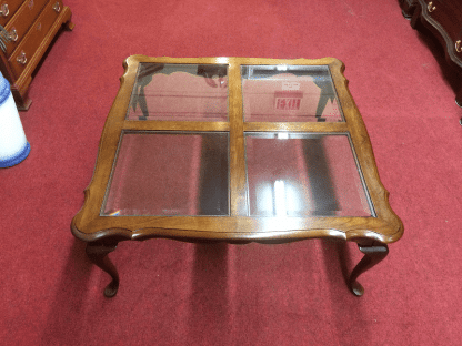 Vintage Cherry and Glass Coffee Table