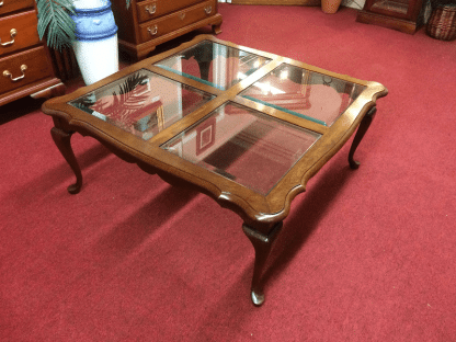 Vintage Cherry and Glass Coffee Table