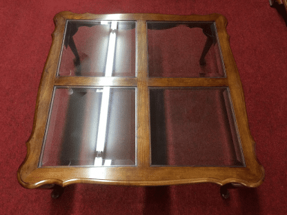 Vintage Cherry and Glass Coffee Table