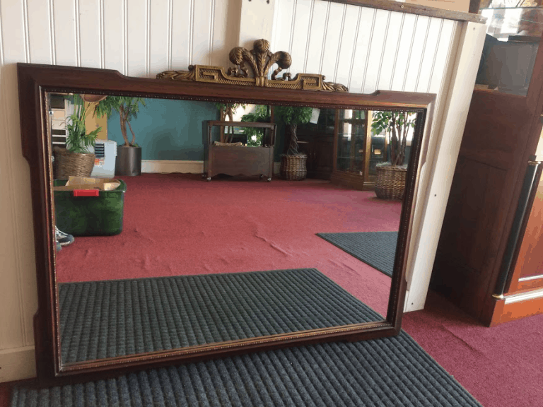 Vintage Mahogany Mirror with Gilded Top