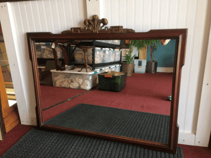 Vintage Mahogany Mirror with Gilded Top