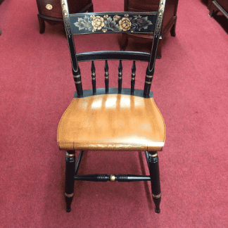 Hitchcock Chair, Vintage Black Decorated Chair