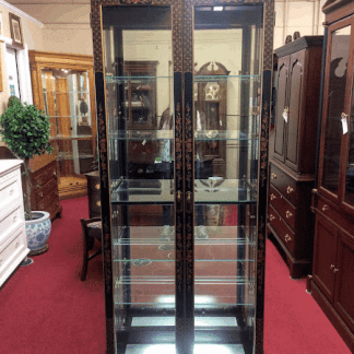 Oriental Style Curio Cabinet, Chinoiserie Cabinet