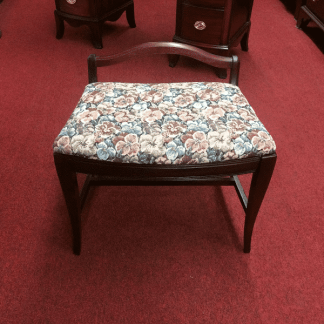 Mahogany Vanity Stool, Vintage Bench