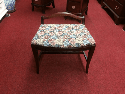 Mahogany Vanity Stool, Vintage Bench