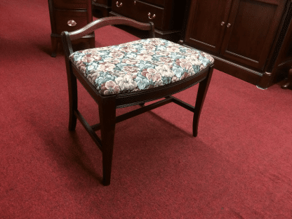 Mahogany Vanity Stool, Vintage Bench