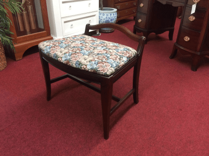 Mahogany Vanity Stool, Vintage Bench