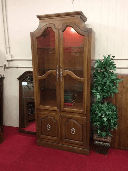 Vintage Pagoda Style Curio Cabinet