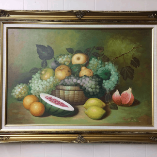 Vintage Still Life Painting, Framed