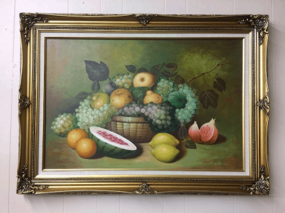 Vintage Still Life Painting, Framed