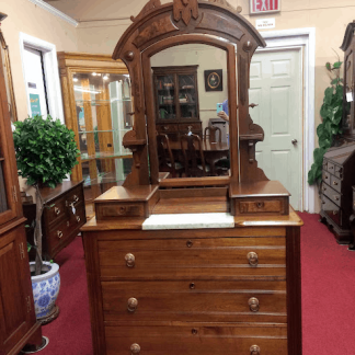 Antique Victorian Walnut Dresser with Mirror