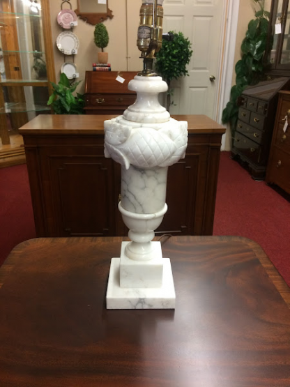 Vintage White Alabaster Lamp