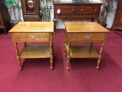 Ethan Allen Maple Nightstands, A Pair