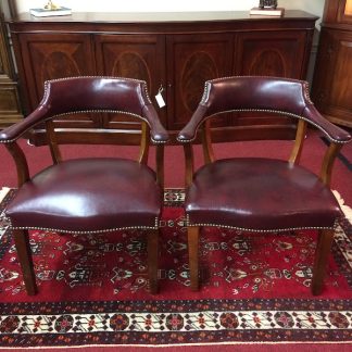 Vintage Leather Bankers' Chairs, The Pair