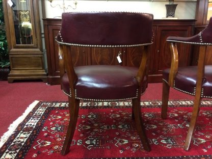 Vintage Leather Bankers' Chairs, The Pair