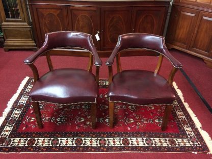 Vintage Leather Bankers' Chairs, The Pair