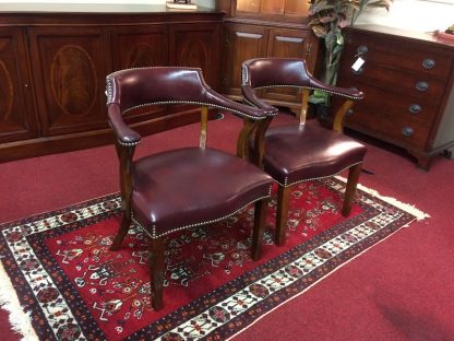 Vintage Leather Bankers' Chairs, The Pair