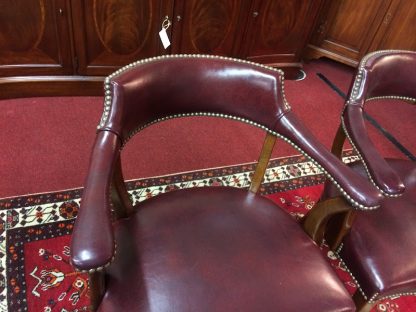 Vintage Leather Bankers' Chairs, The Pair