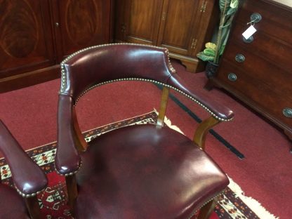 Vintage Leather Bankers' Chairs, The Pair