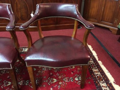 Vintage Leather Bankers' Chairs, The Pair