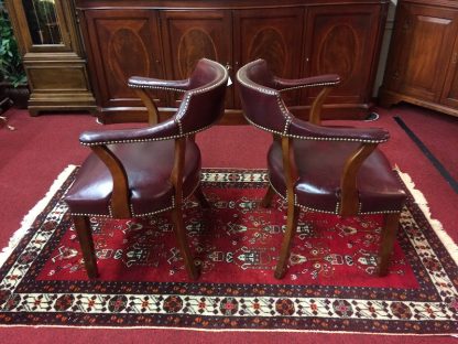 Vintage Leather Bankers' Chairs, The Pair