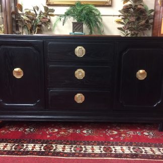 Vintage Davis Furniture Black Oriental Buffet