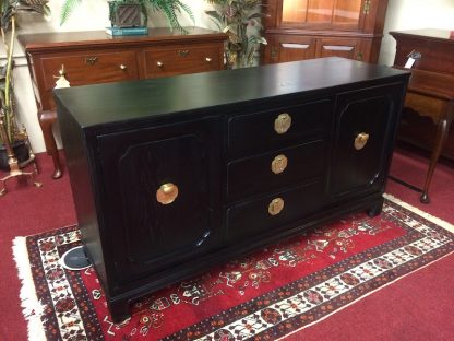 Vintage Davis Furniture Black Oriental Buffet