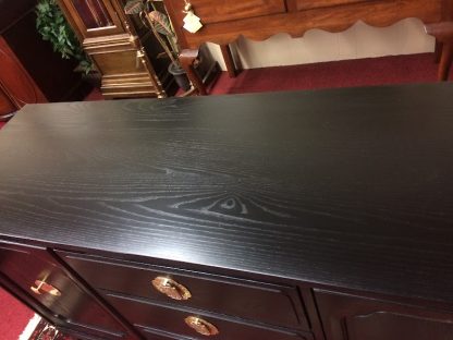 Vintage Davis Furniture Black Oriental Buffet