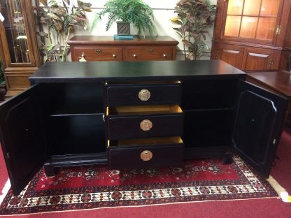 Vintage Davis Furniture Black Oriental Buffet