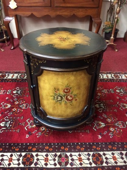 Vintage Painted Drum Table