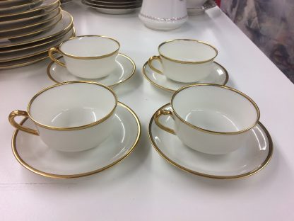 Vintage Haviland Limoges Cups and Saucers, Set of Four