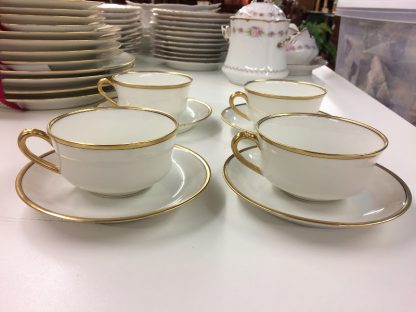 Vintage Haviland Limoges Cups and Saucers, Set of Four