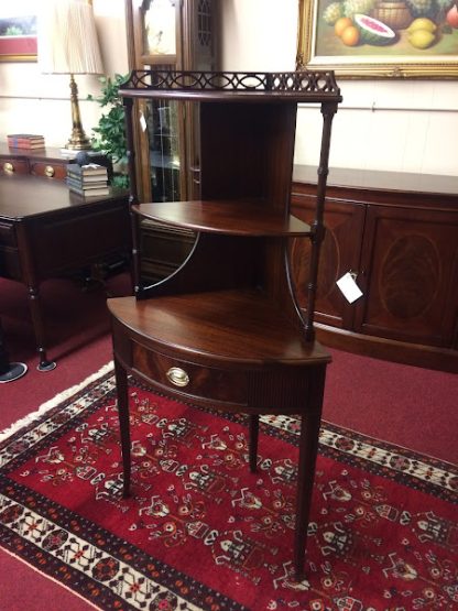 Vintage Mahogany Corner Shelf, Brandt Furniture