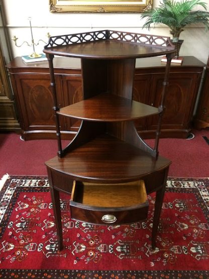 Vintage Mahogany Corner Shelf, Brandt Furniture