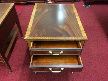 Vintage Mahogany Inlaid End Tables, The Pair