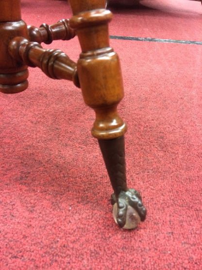 Antique Piano Stool with Glass Feet