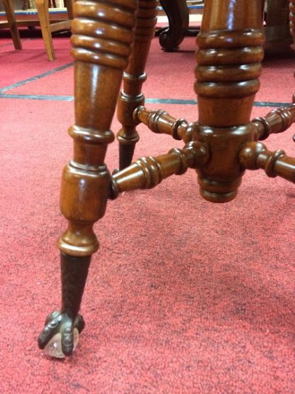 Antique Piano Stool with Glass Feet