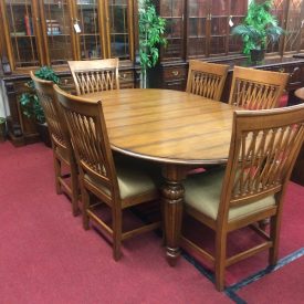 Island Style Dining Set, Table and Six Chairs