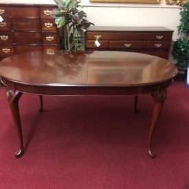 Vintage Dining Table, Two Leaves and Table Pads