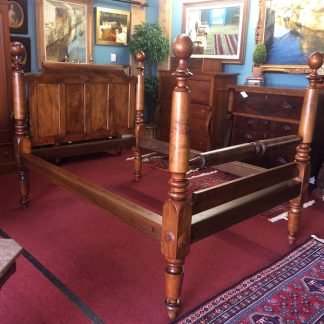 Antique Bed, Cannonball Bed, Tiger Maple Wood