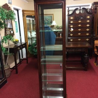 Vintage Curio Cabinet, Cherry Glass Showcase