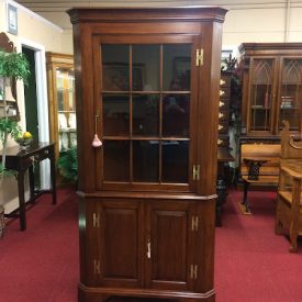 Vintage Henkel Harris Corner Cabinet, Nine Pane Cabinet