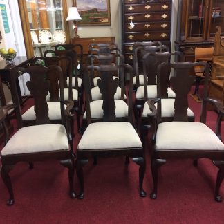 Vintage Dining Chairs, Queen Anne Style, Set of Twelve