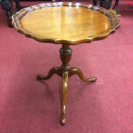 Vintage Pedestal Table, Scalloped Table